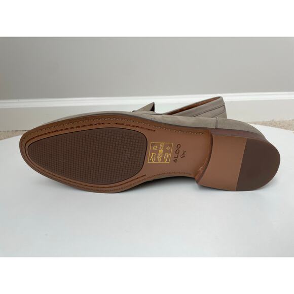 Aldo Monetto Loafers Shoes Size 11 Leather Moccasins Slip On Green Tan NWOB